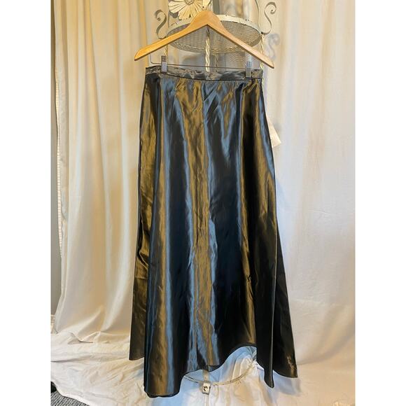 Jessica McClintock Y2K NWT Skirt Full Maxi Pewter Zip Back Vintage Size 14 - Picture 1 of 7